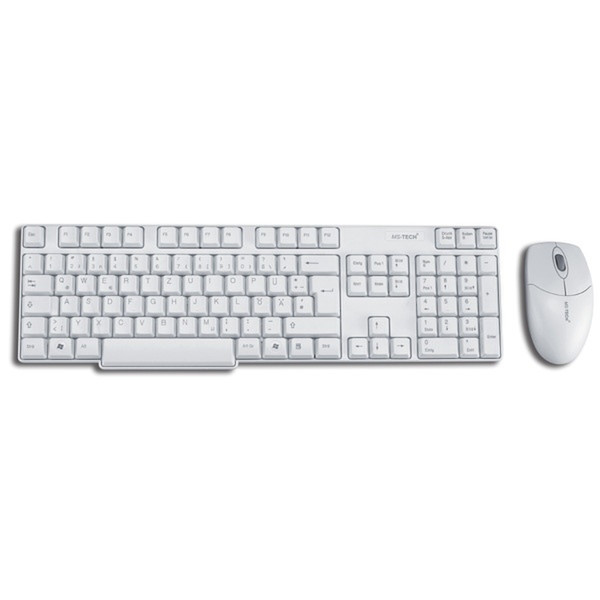MS-Tech LT-450 Беспроводной RF QWERTZ Белый клавиатура