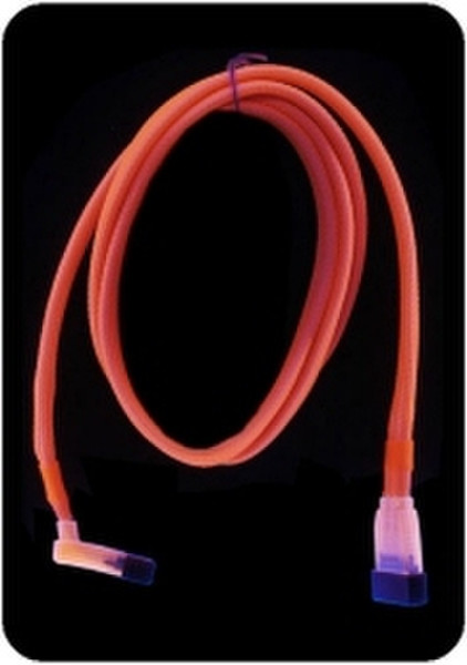 Revoltec Kabel S-ATA 90° gewinkelt 50cm UV-Aktiv Orange 0.5m Orange SATA cable