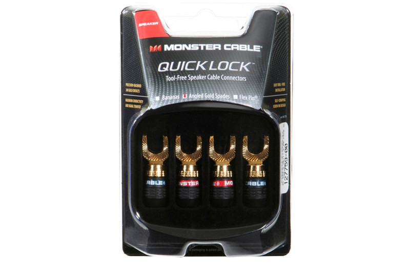 Monster Cable QuickLock MKII Gold Angled Spade Connectors Multicolour wire connector