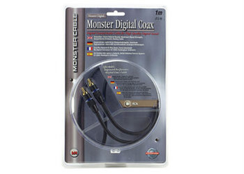 Monster Cable Monster Digital Coax Cable - Multilingual 1m 1m RCA RCA Black coaxial cable