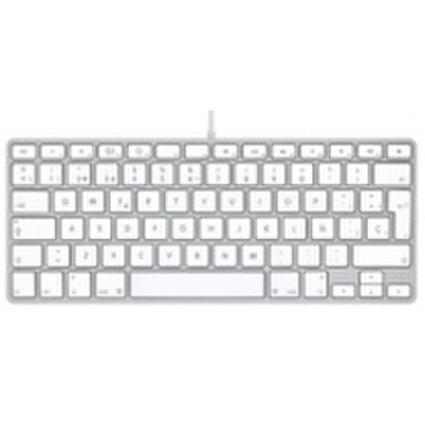 Apple Keyboard - ES USB QWERTY Белый клавиатура