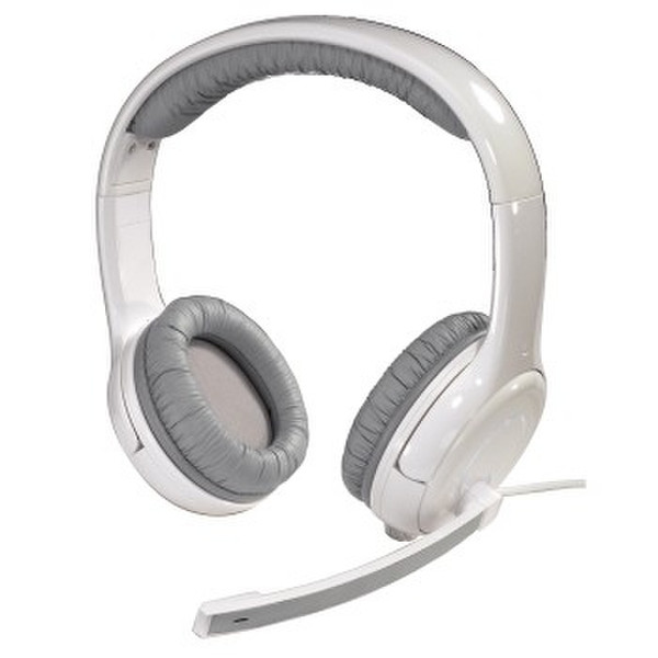 Hama PC Headset HS-570 Binaural Verkabelt Weiß Mobiles Headset