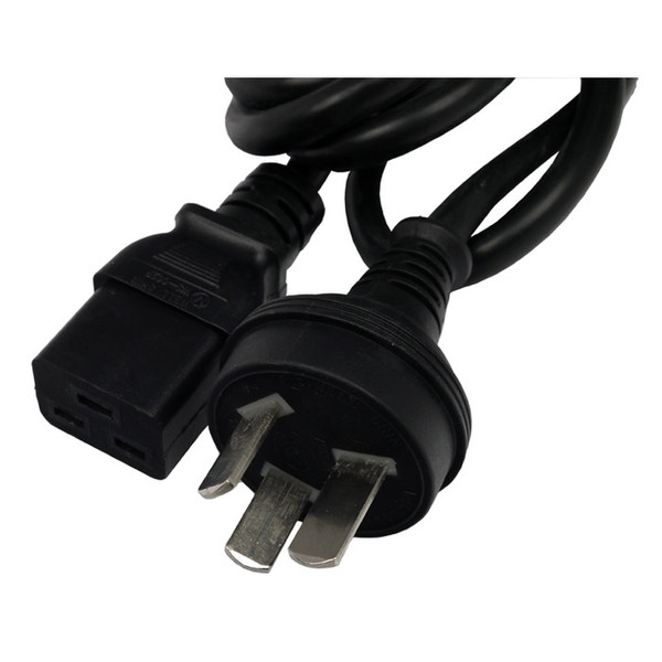 Lantronix SLPP12C08-01 2.4m IEC 320 C19 coupler Black power cable