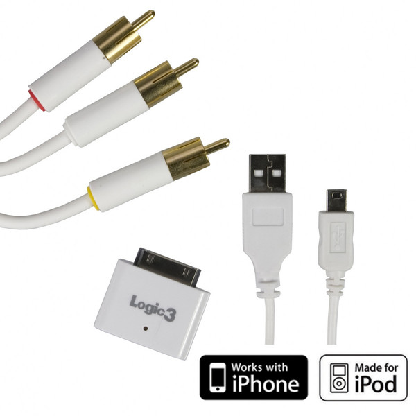 Logic3 AV Video Cable for iPod Белый