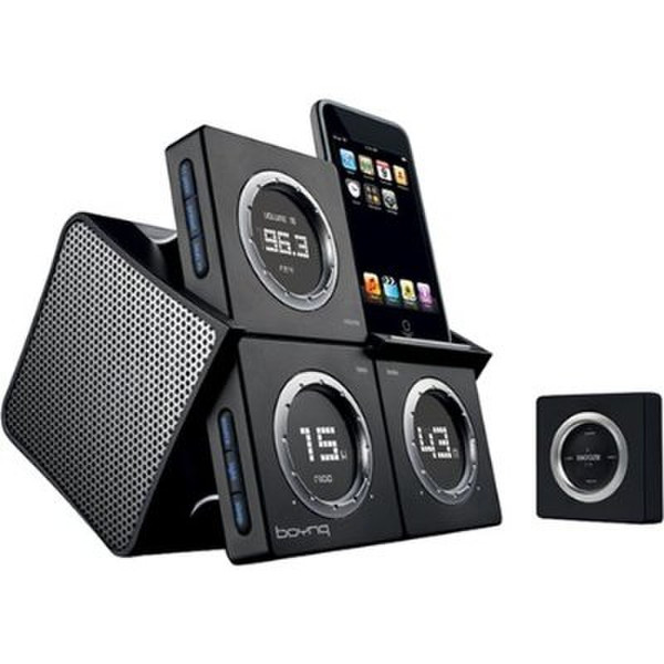Boynq WAKE-UP iPod Speaker/Alarm Clock 2.0channels 20W Black docking speaker