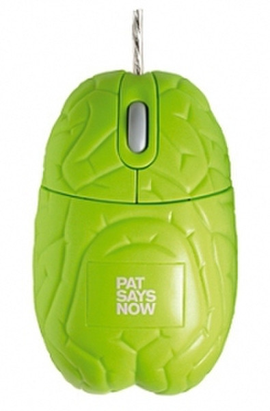 Pat Says Now Brain Green USB+PS/2 Оптический 800dpi компьютерная мышь