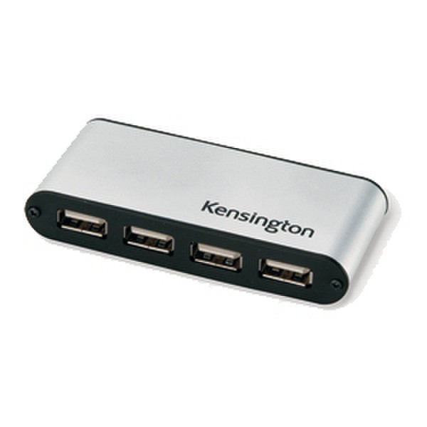 Kensington K33366EU 480Мбит/с Черный, Cеребряный хаб-разветвитель