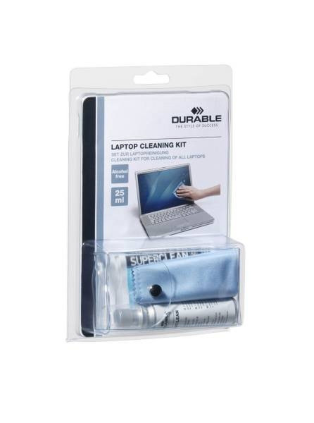 Durable LAPTOP CLEANING KIT Экраны/пластмассы Equipment cleansing wet/dry cloths & liquid