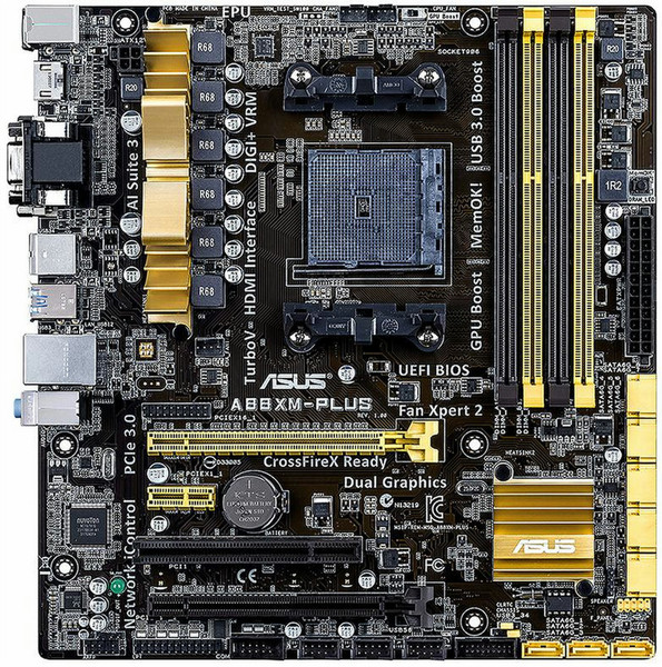 ASUS A88XM-PLUS AMD A88X Socket FM2+ Микро ATX