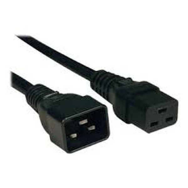 Micropac 10W1-14-19201 0.3m C19 coupler C20 coupler Black power cable
