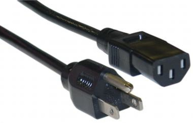 Micropac 10W1-16-01201 0.3m NEMA 5-15P C13 coupler Black power cable
