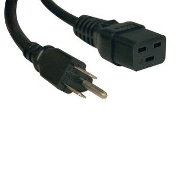 Micropac 10W1-51519-10 3m NEMA 5-15P C19 coupler Black power cable