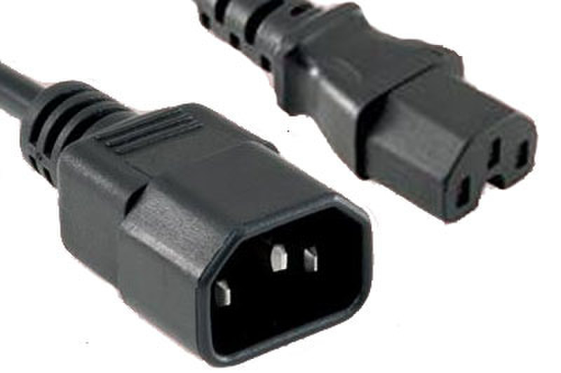 Micropac 10W1-C1514-10 3m C14 coupler C15 coupler Black power cable