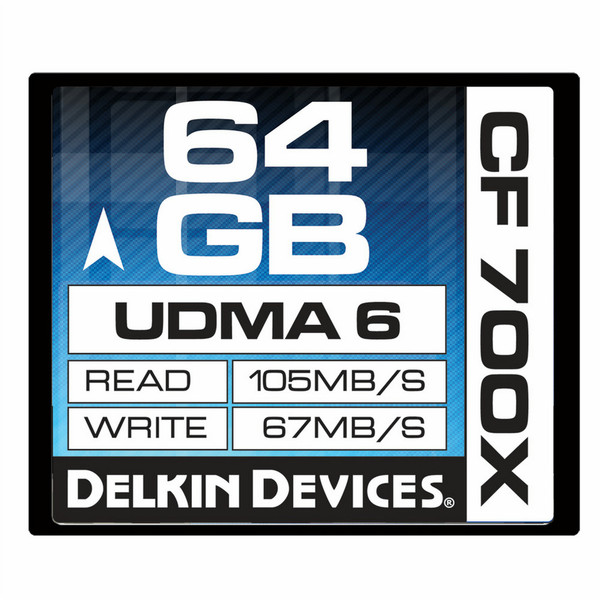 Delkin 64GB CF 700X UDMA 6 64GB CompactFlash memory card