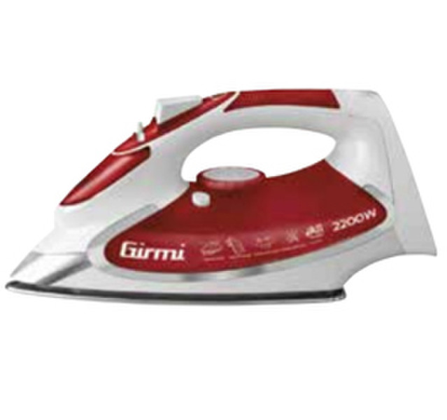 Girmi ST50 Dry & Steam iron Stainless Steel soleplate 2200W Rot, Weiß Bügeleisen