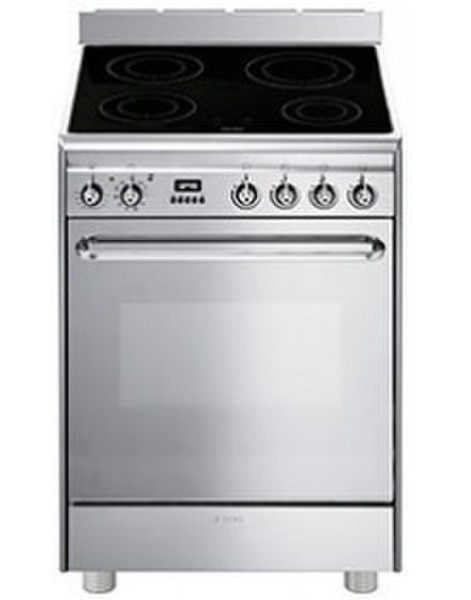 Smeg CP60IX9 Freistehend Induktionskochfeld A Schwarz, Silber Küchenherd