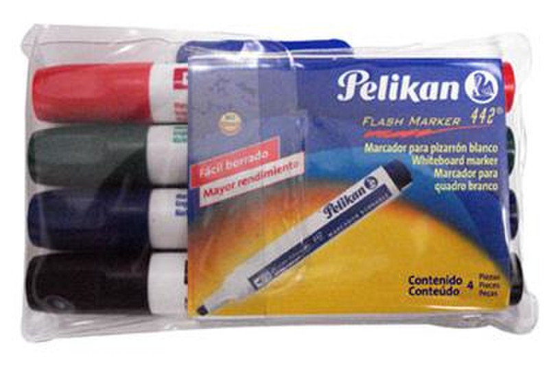 Pelikan Flash Marker 442 Черный, Синий, Зеленый, Красный 4шт маркер