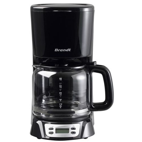 Brandt CAF1318E Отдельностоящий Капельная кофеварка 1.8л Черный