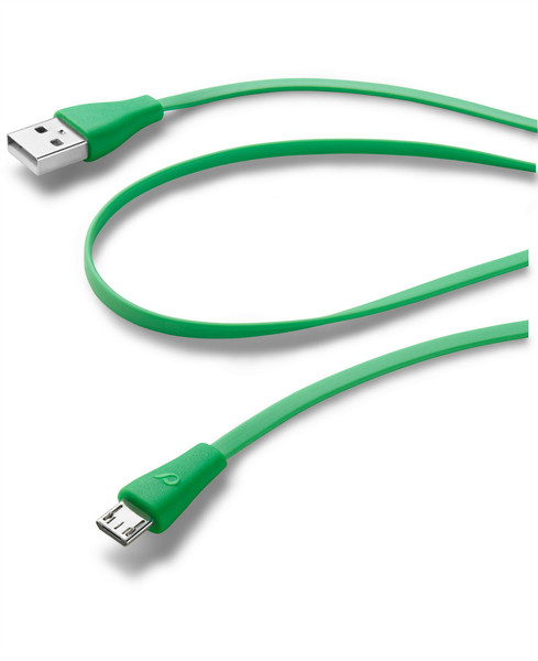 Cellularline USBDATACMICROUSBG 1m USB A Micro-USB B Grün USB Kabel
