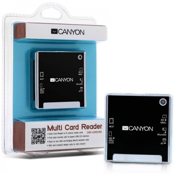 Canyon CNR-CARD05N USB 2.0 Черный устройство для чтения карт флэш-памяти