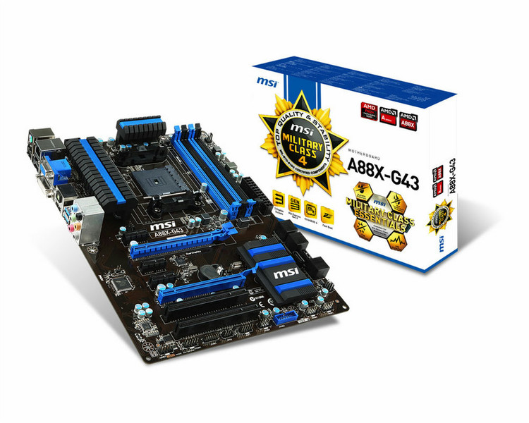MSI A88X-G43 AMD A88X Socket FM2+ ATX motherboard