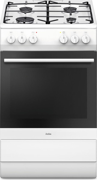 Amica SHM 51061D W Freistehend Gas hob Schwarz, Weiß