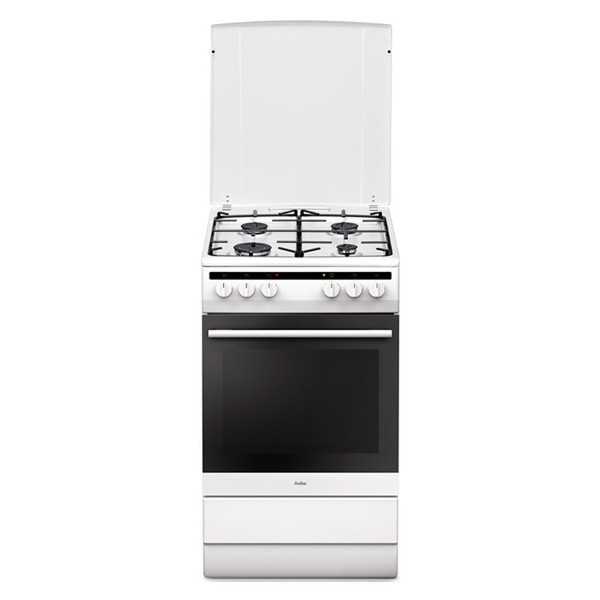 Amica SHM 5775D W Freistehend Gas hob Schwarz, Weiß