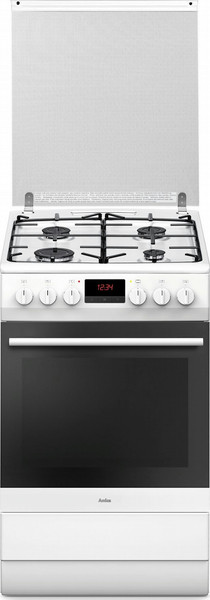 Amica SHM 51084D W Freistehend Gas hob A-20% Schwarz, Weiß Küchenherd