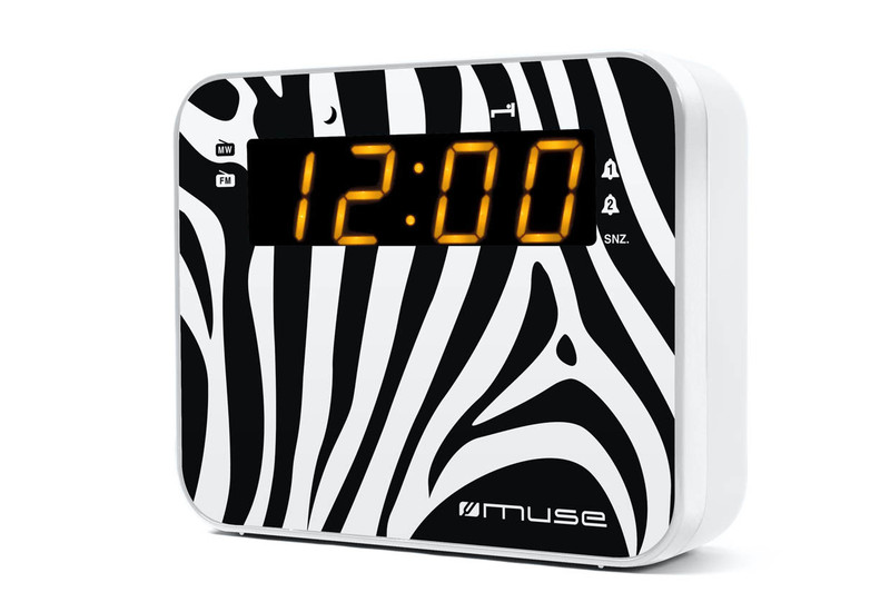Muse M-165 ZW Uhr Schwarz, Weiß Radio