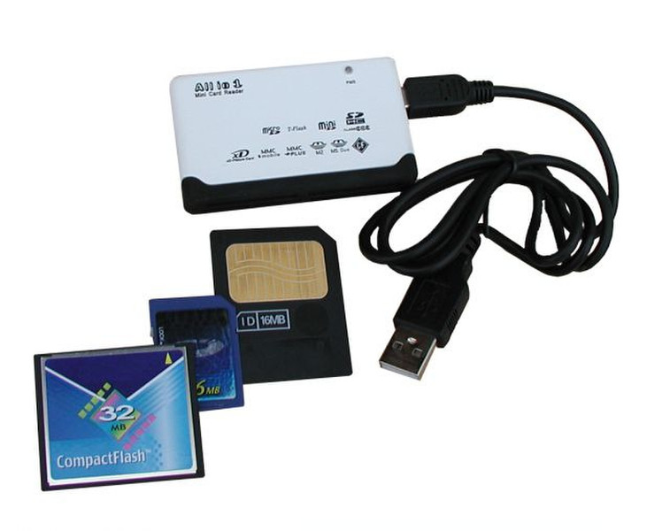 Reporter 02263 USB 2.0 Черный, Белый устройство для чтения карт флэш-памяти