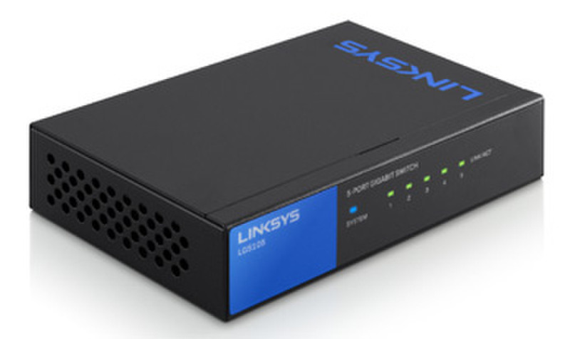 Linksys LGS105 Gigabit Ethernet (10/100/1000) Черный сетевой коммутатор