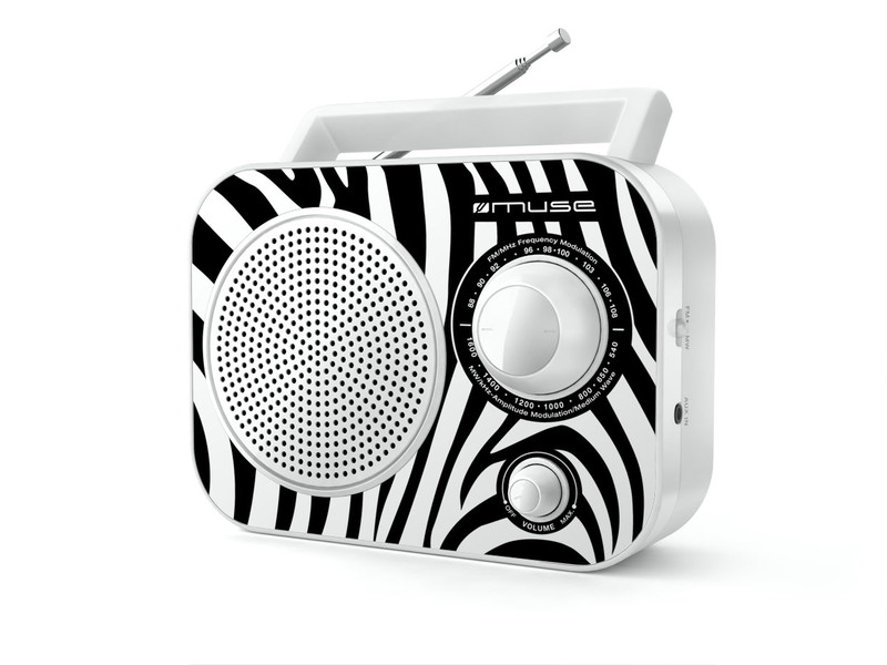 Muse M-060 ZW Портативный Аналоговый Черный, Белый радиоприемник