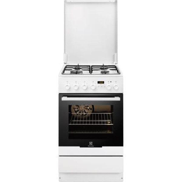 Electrolux EKK54500OW Freistehend Gas hob Schwarz, Weiß