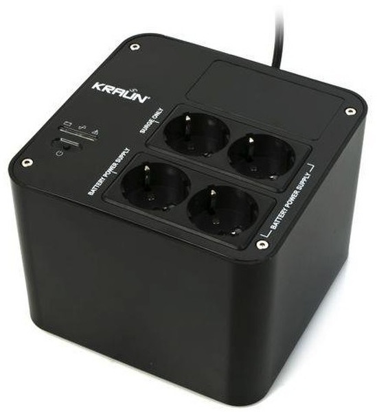 Kraun KR.UZ 720VA 4AC outlet(s) Compact Black uninterruptible power supply (UPS)