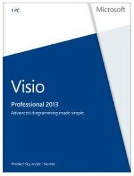 Microsoft Visio Standard 2013 32/64-Bit, 1 DVD, ES