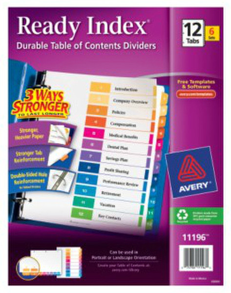 Avery 11196 divider