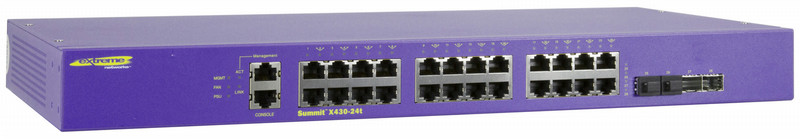 Extreme networks Summit X430-24t Управляемый L2 Gigabit Ethernet (10/100/1000) 1U Пурпурный