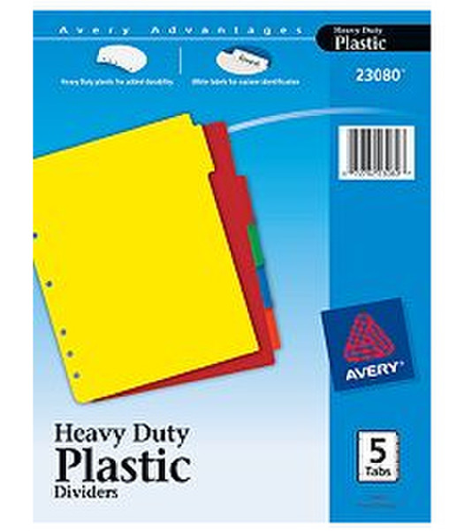 Avery 23080 Plastic Multicolour 5pc(s) divider