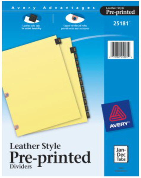 Avery 25181 Leather Black 12pc(s) divider