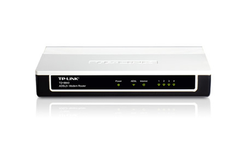 TP-LINK TD-8840 Подключение Ethernet ADSL Черный, Белый проводной маршрутизатор