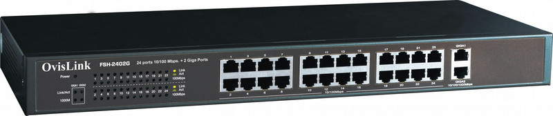 OvisLink FSH2402G Managed Black network switch