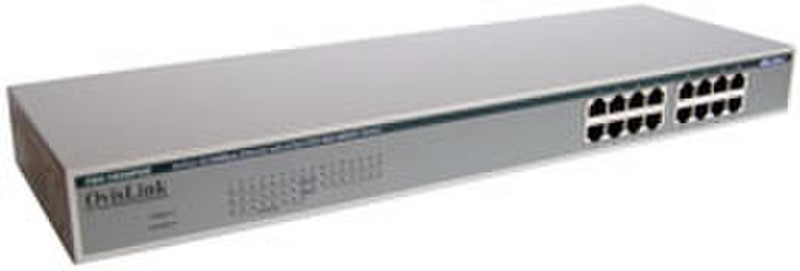 OvisLink FSH-1608POE ungemanaged Energie Über Ethernet (PoE) Unterstützung Silber