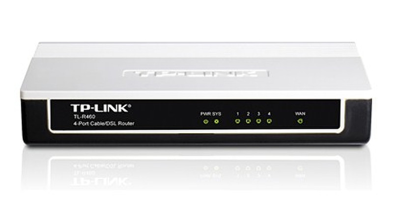 TP-LINK TL-R460 Подключение Ethernet Черный, Белый проводной маршрутизатор