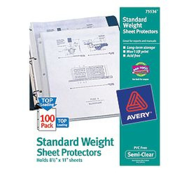 Avery 75536 Letter Polypropylene (PP) 100pc(s) sheet protector