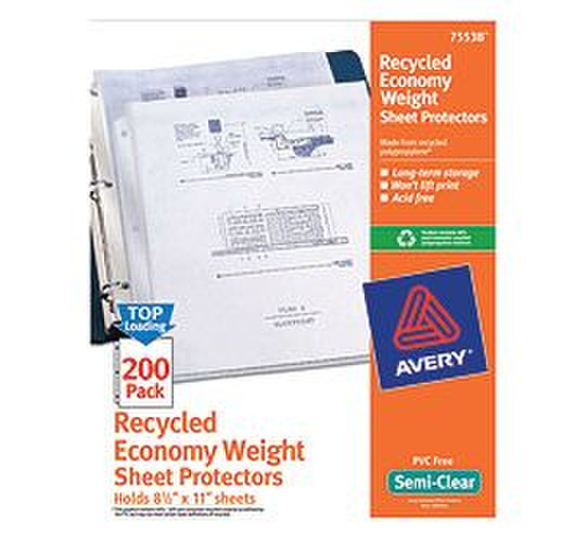 Avery 75538 Letter Polypropylene (PP) 200pc(s) sheet protector