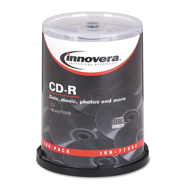 Innovera 77990 CD-R 700МБ 100шт чистые CD