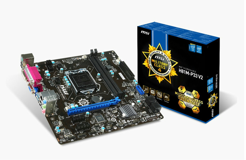 MSI H81M-P33 V2 Intel H81 Socket H3 (LGA 1150) Micro ATX motherboard