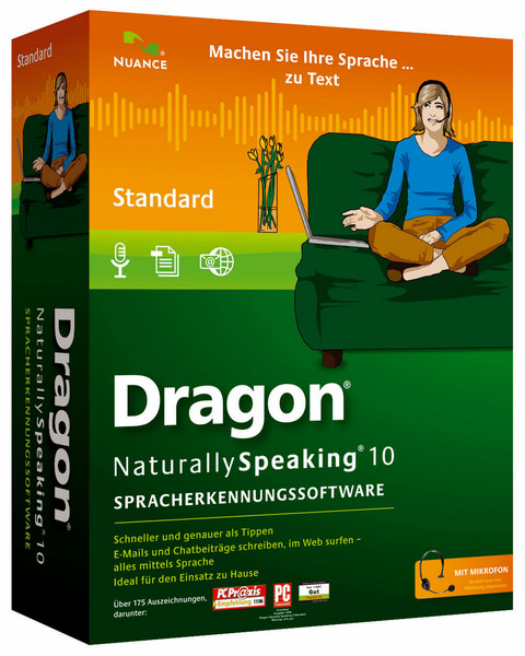 Nuance Dragon NaturallySpeaking 10 Standard, DE