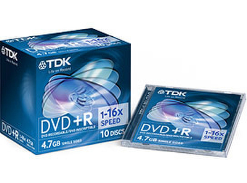 TDK DVD+R 1-16x 10pk 4.7GB DVD+R 10Stück(e)