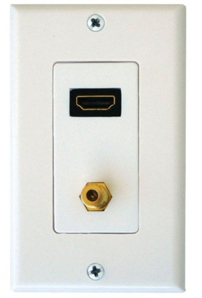 Axis HDMI/Coaxial Faceplate PET0493 White